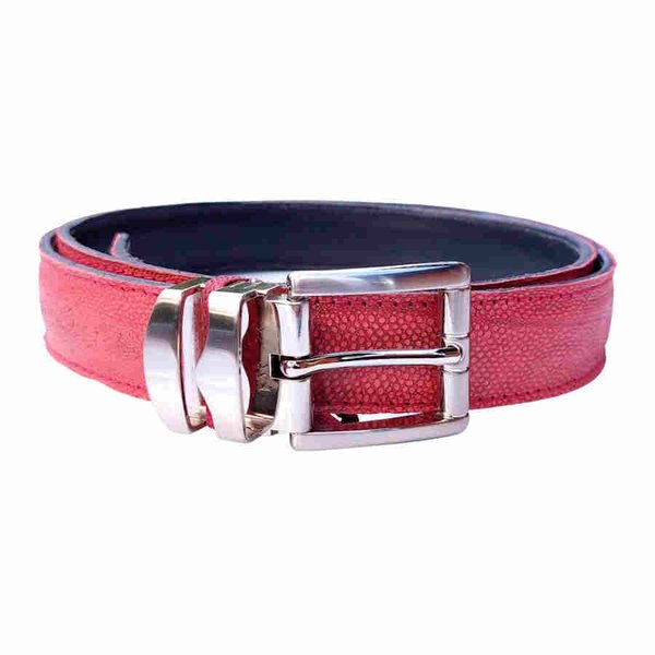 Belt, Burbot leather, 30 mm, Red