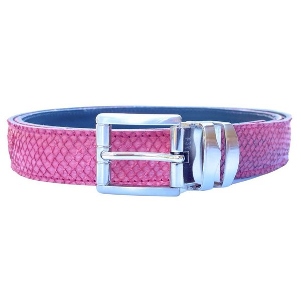 Belt, Salmon leather, 30 mm, Red