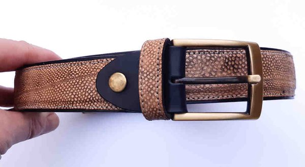 Belt, Burbot leather, 34 mm, brown