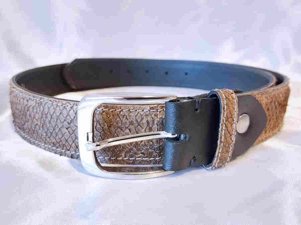 Belt, Salmon leather, 34 mm, brown