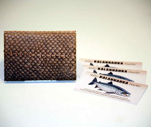 Card holder for Business cards, Salmon leather