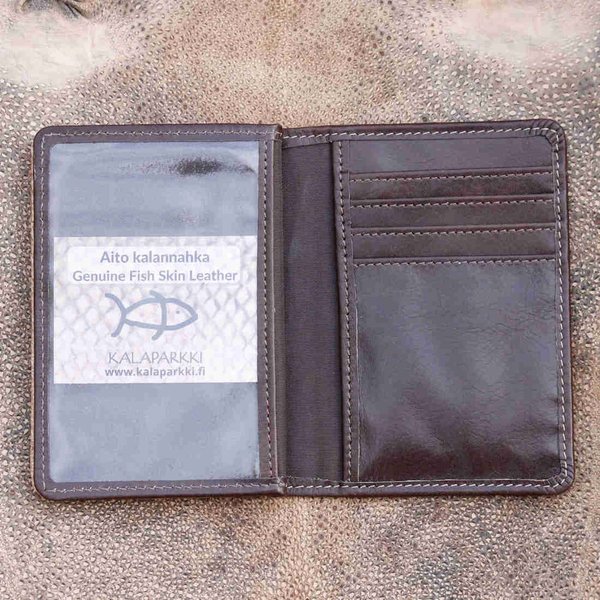 Wallet Harry with coinpocket, decorated with burbot leather