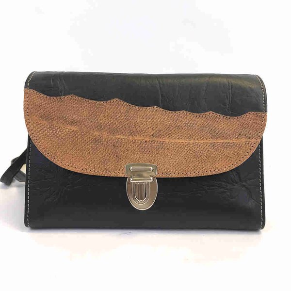 Women's small shoulder bag, fish skin leather